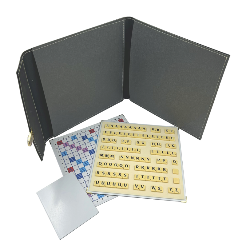 Scrabble magnétique duplicate cuir gris - Boutique de jeux de lettres  Variantes