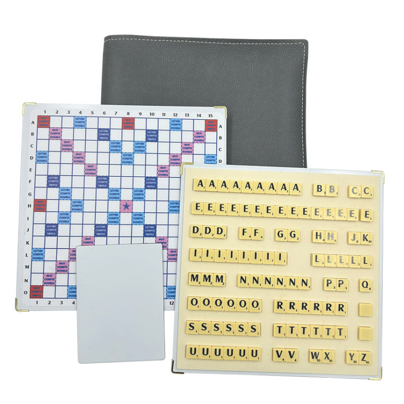 Scrabble magnétique duplicate cuir gris - Boutique de jeux de lettres  Variantes